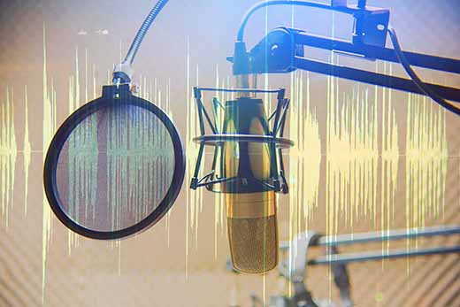 Microphone for voice over artist Microphone for voice over artist